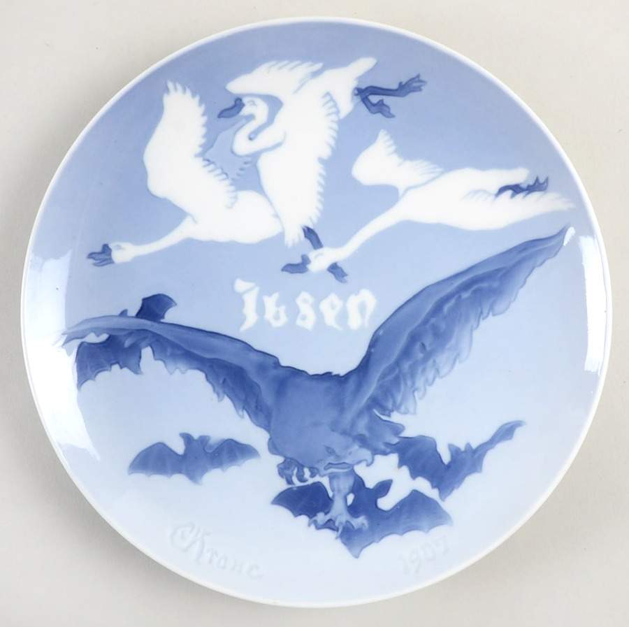 Commemorative Plates Commemorating Famous Writer Henrik Ibsen - No Box by Bing & Grondahl-1