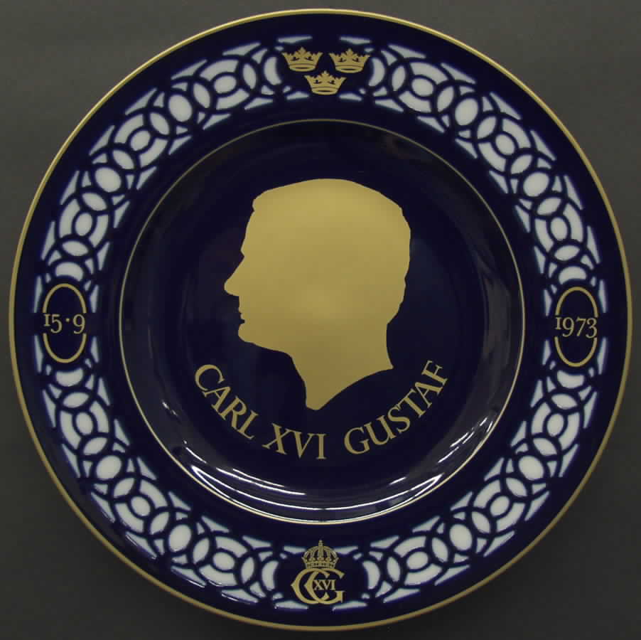 Swedish Kings Plates Carl Xvi Gustaf - No Box by Bing & Grondahl-1