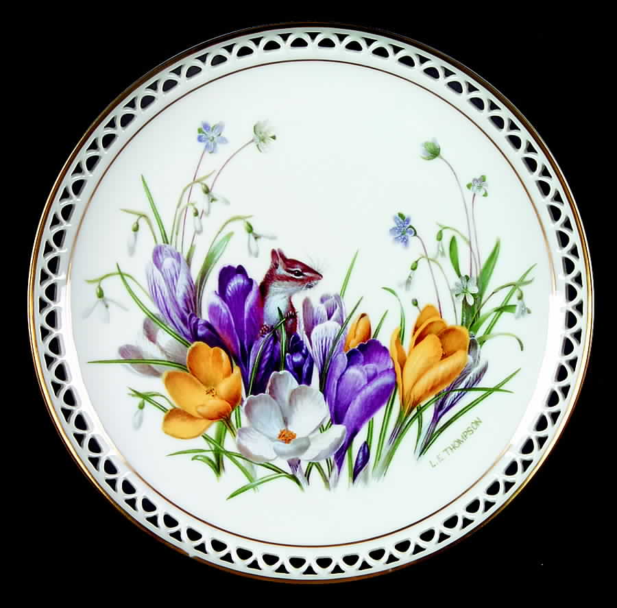 Country Garden Calender February-Crocus, Hepatica & Snowdrops - Boxed by Bing & Grondahl-1