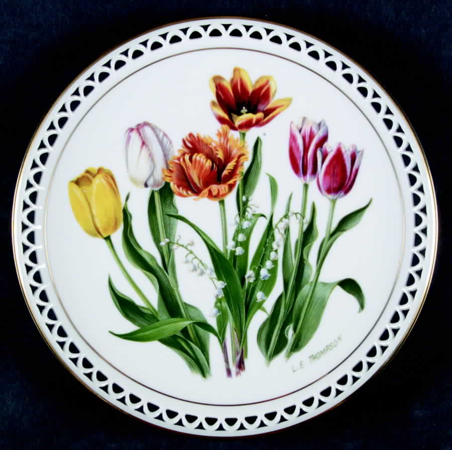 Country Garden Calender May-Lily Of The Valley And Tulips - Boxed by Bing & Grondahl-1