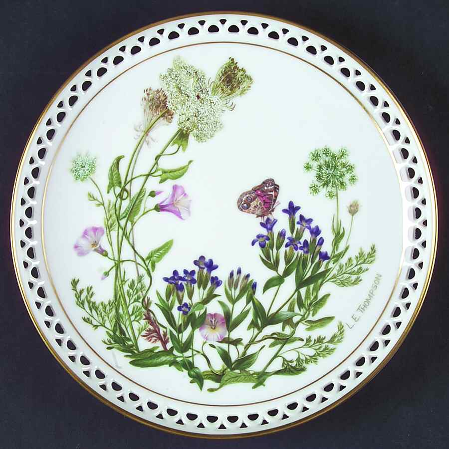 Country Garden Calender October-Queen Anne's Lace, Gentians, - No Box by Bing & Grondahl-1
