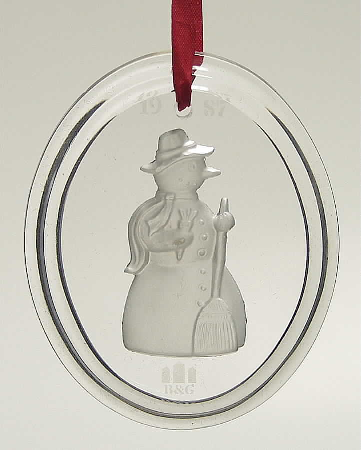 Bing & Grondahl Crystal Ornament Snowman - With Box by Bing & Grondahl-1