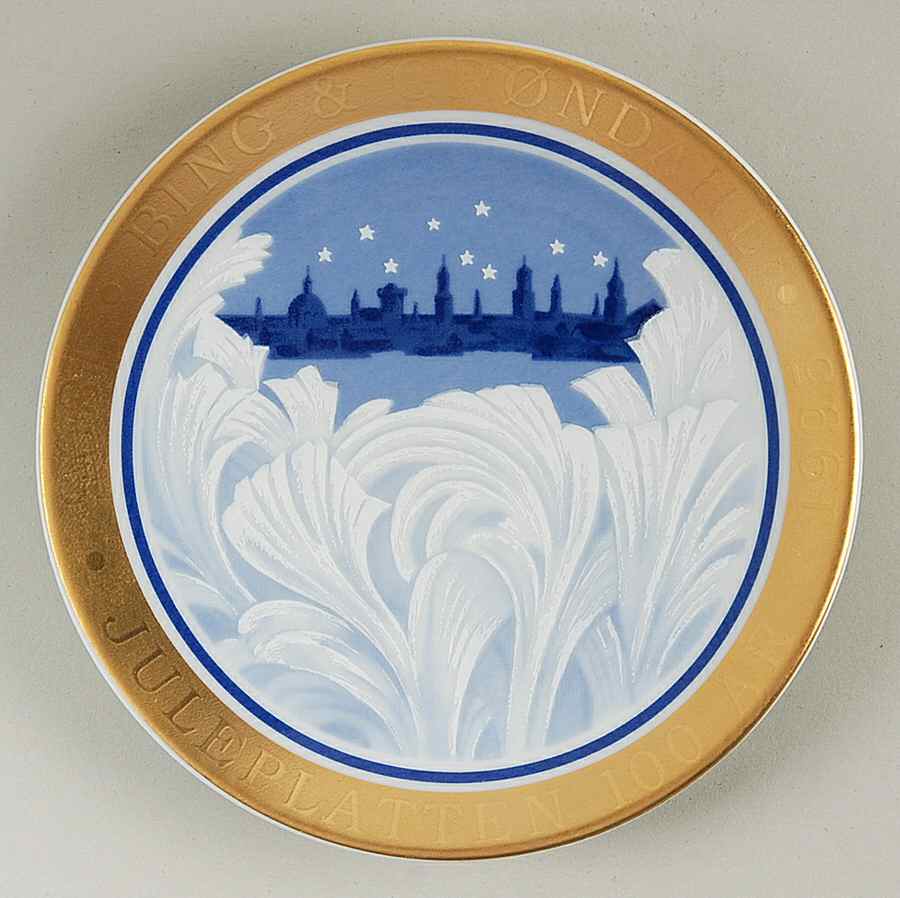 Christmas-Centennial Jubilee Miniature Plates 1895-Behind The Frozen Window - No Box by Bing & Grondahl-1