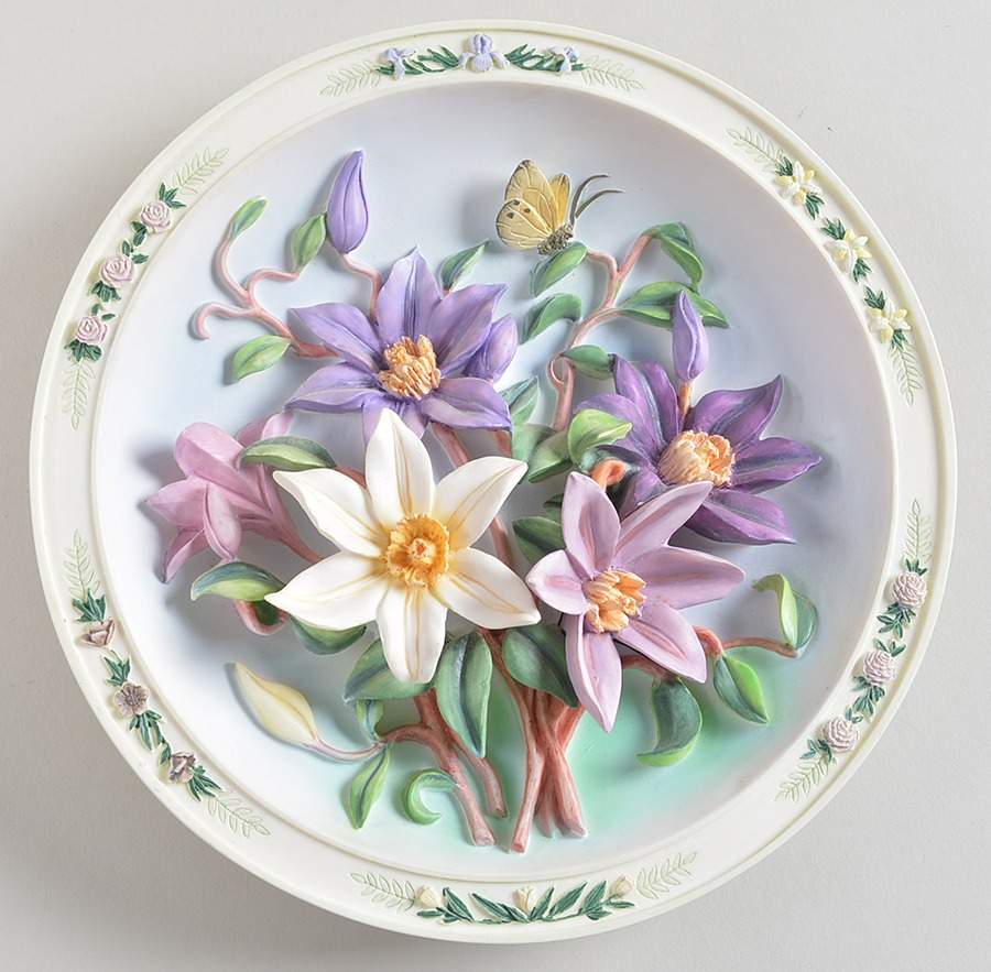 Lena Liu's Beautiful Garden Clematis Garden - No Box by Bradford Exchange-1