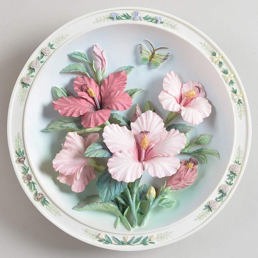Lena Liu's Beautiful Garden Hibiscus Garden - No Box by Bradford Exchange-1