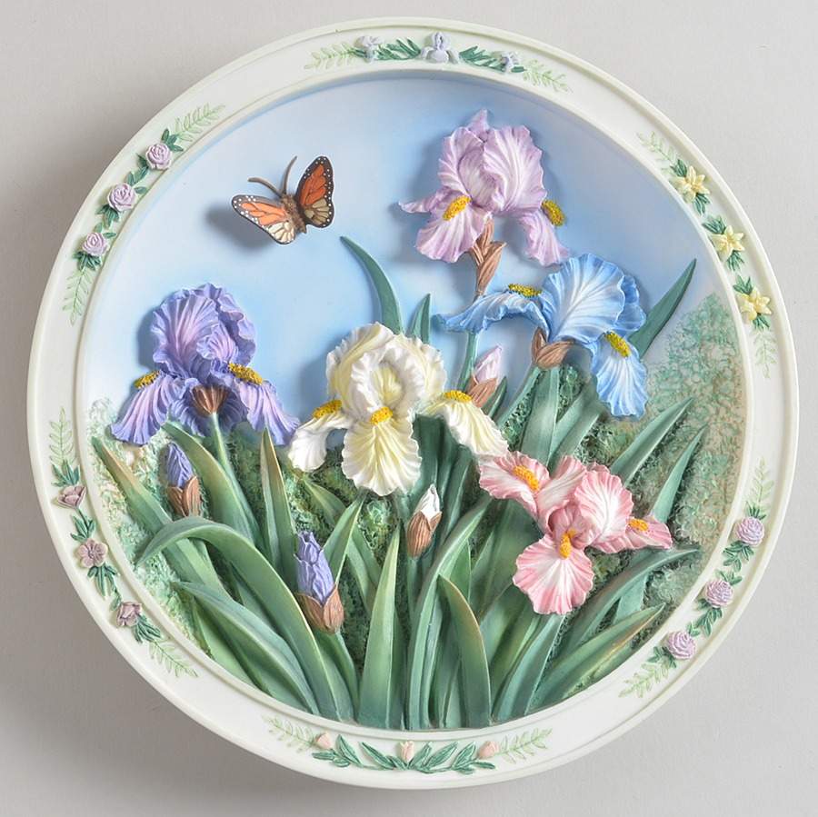 Lena Liu's Beautiful Garden Iris Garden - No Box by Bradford Exchange-1
