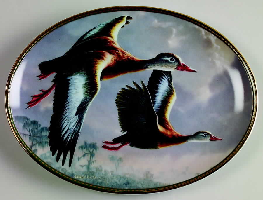 Classic Waterfowl Black Bellied Whistling Ducks - No Box by Bradford Exchange-1