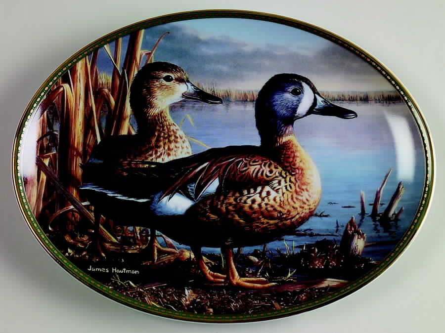 Classic Waterfowl Blue-Winged Teals:Morning Glow  - No Box by Bradford Exchange-1