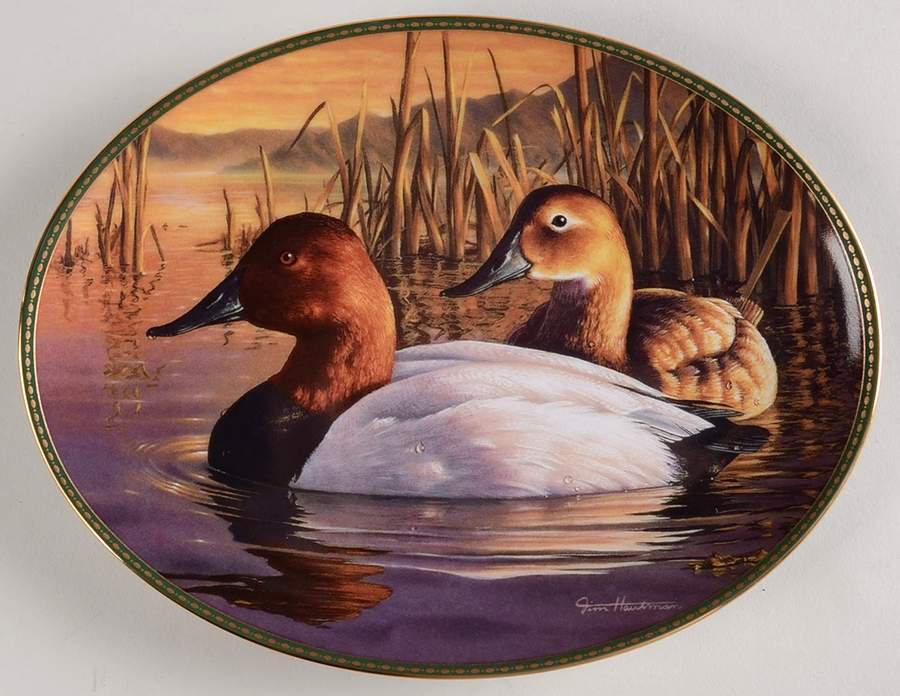 Classic Waterfowl Canvasbacks: Tranquil Reflect - No Box by Bradford Exchange-1