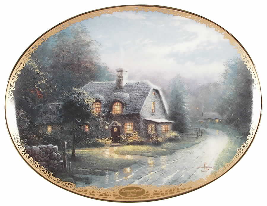 Lamplight Village-Oval Lamplight Glen - No Box by Bradford Exchange-1