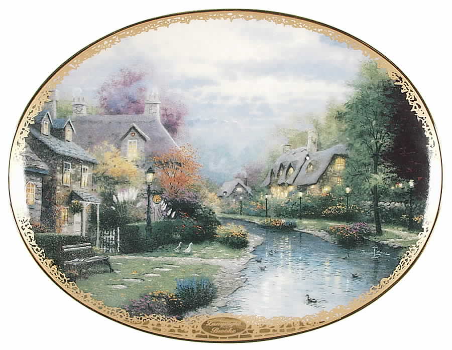 Lamplight Village-Oval Lamplight Bridge - No Box by Bradford Exchange-1