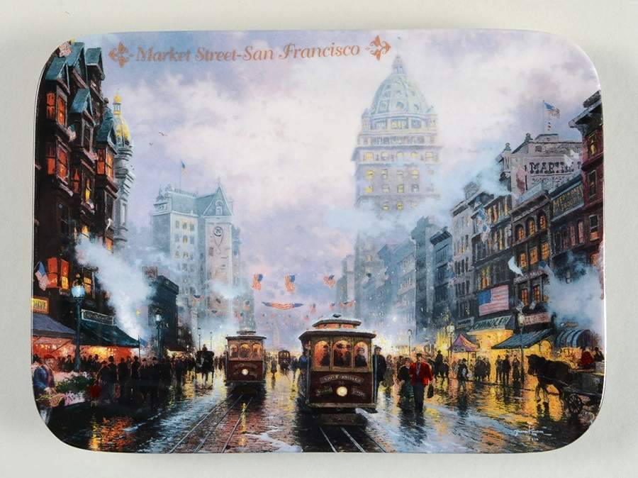 Postcards From Thomas Kinkade Market Street-San Francisco - No Box by Bradford Exchange-1
