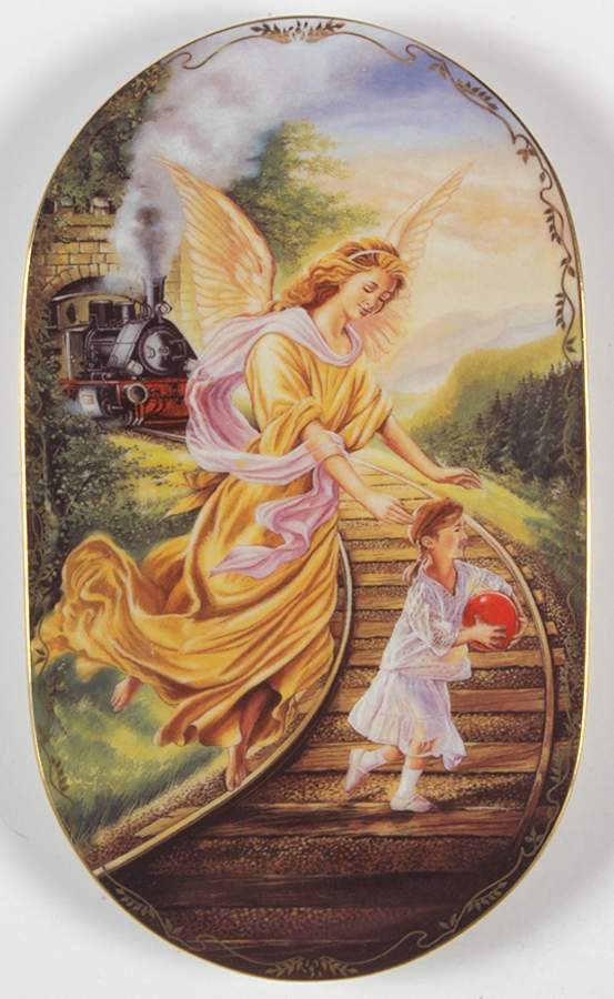 Someone To Watch Over Me By My Side-Angel With Girl - No Box by Bradford Exchange-1