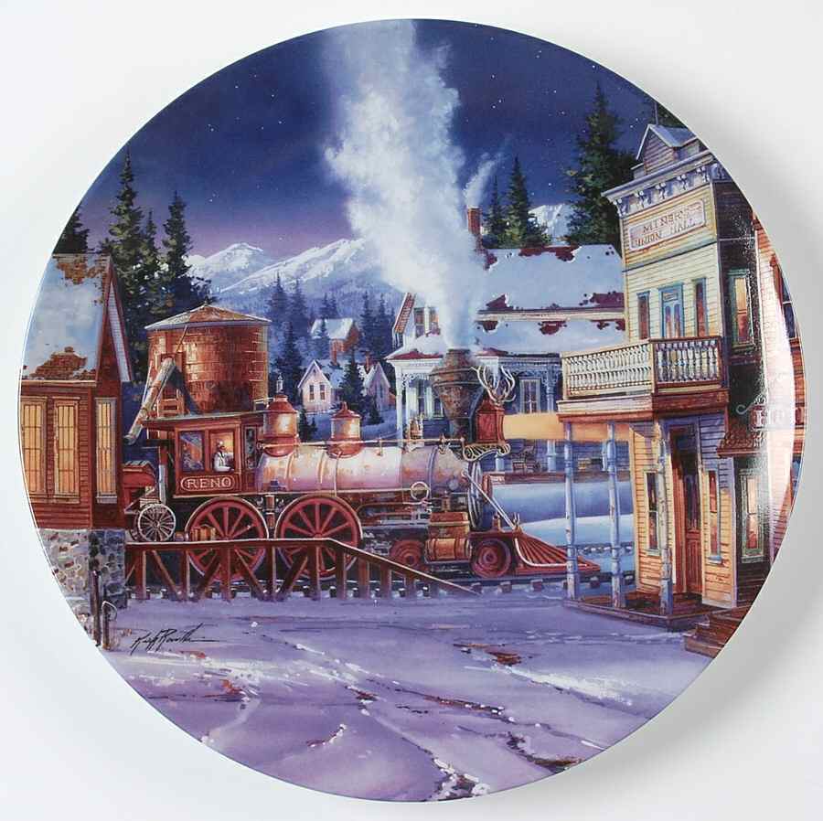 Trains of the Great West Early Morning Arrival - No Box by Bradford Exchange-1