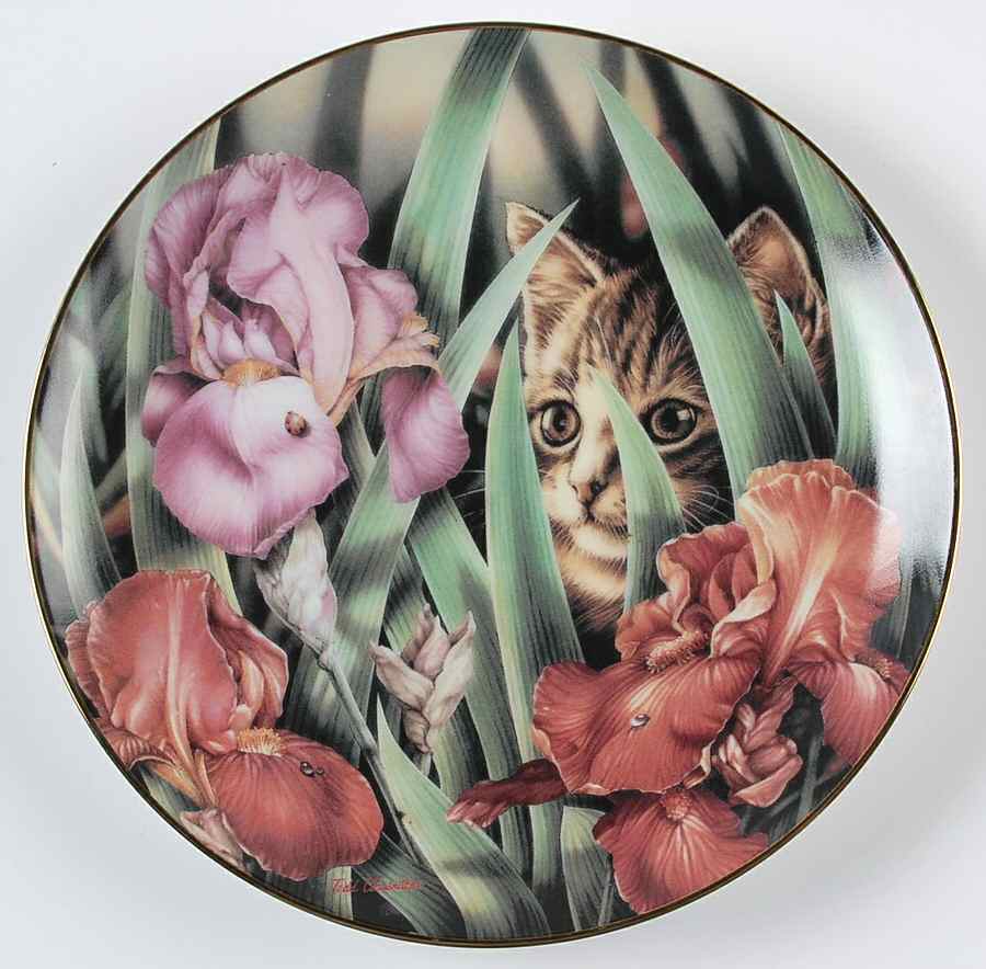 A Hidden Garden Curious Kitten - No Box by Bradford Exchange-1