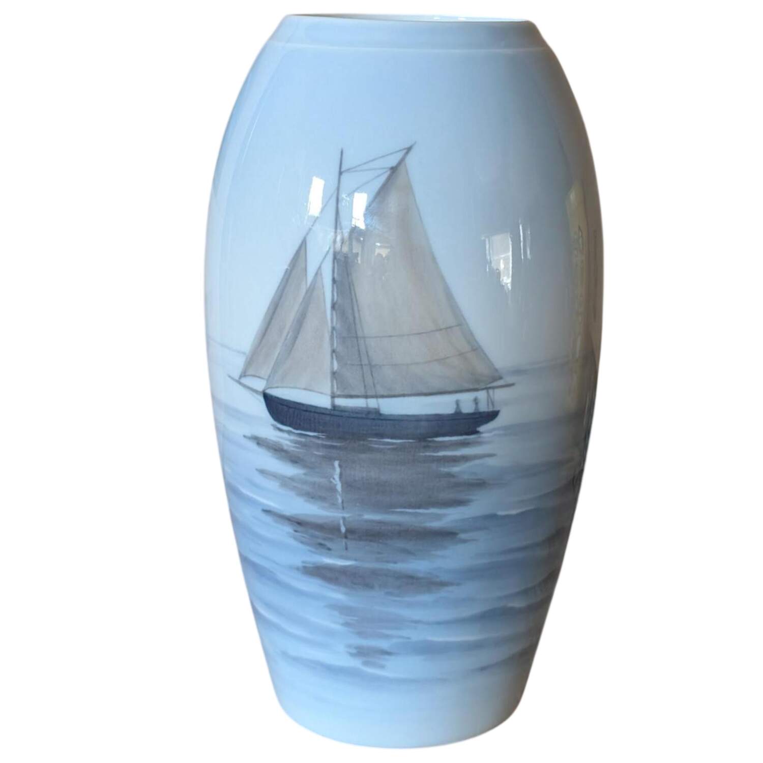 Bing & Grondahl Vase Sailboat Seascape Vase - No Box by Bing & Grondahl-1