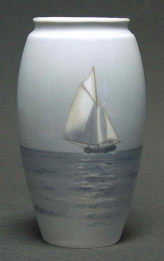 Bing & Grondahl Vase Sailboat Seascape Vase - No Box by Bing & Grondahl-1