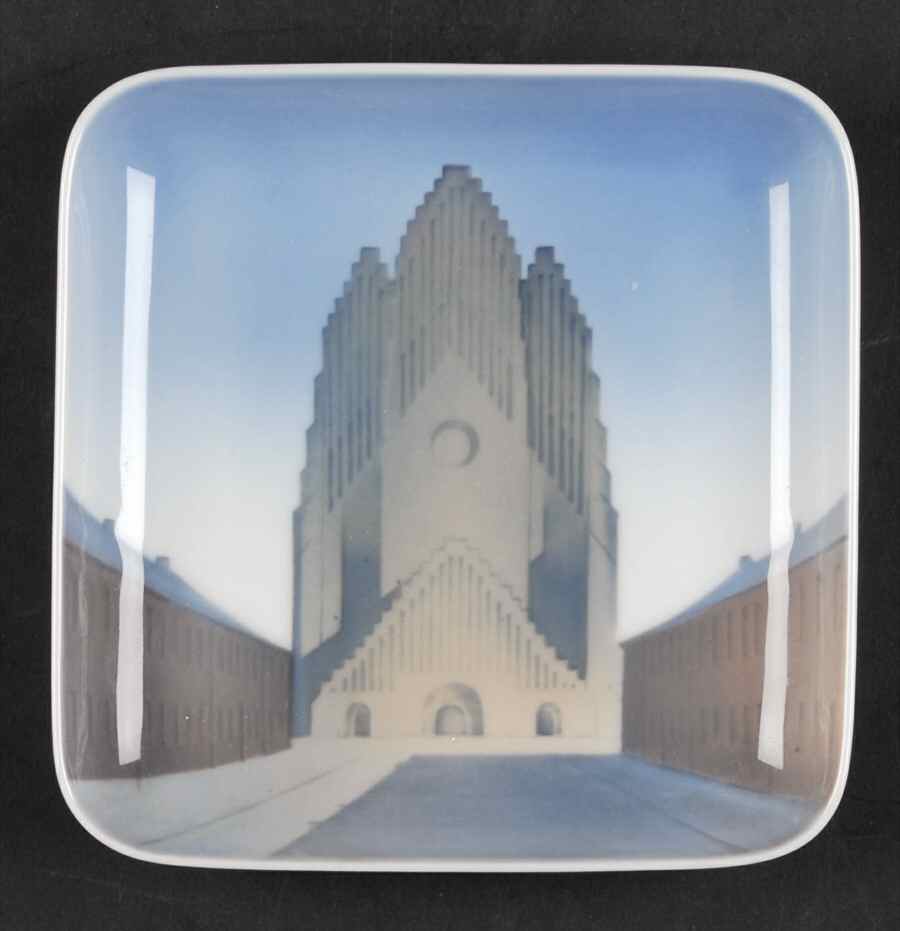 Bing & Grondahl Giftware Grundtvigs Church-Square Tray - No Box by Bing & Grondahl-1