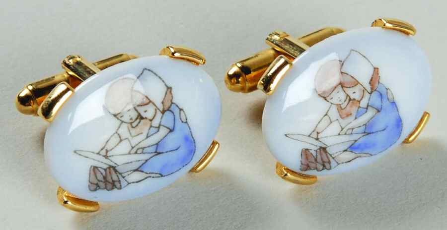Bing & Grondahl Giftware Boy & Girl Cufflink-Pair - No Box by Bing & Grondahl-1