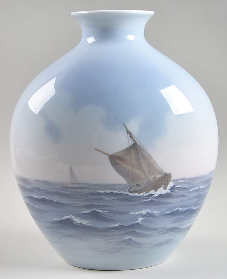 Bing & Grondahl Vase Sailboat Seascape Vase - No Box by Bing & Grondahl-1