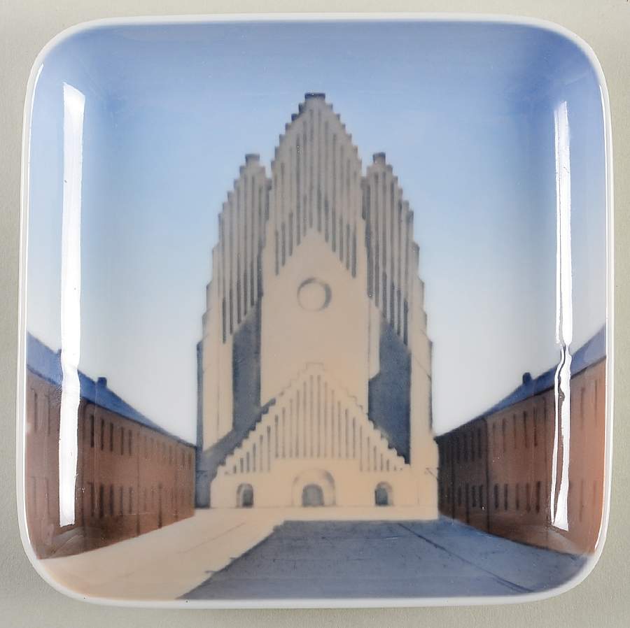 Bing & Grondahl Giftware Grundtvigs Kirken-Square Tray - No Box by Bing & Grondahl-1