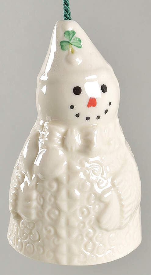 Snowman-Bell-Ornament Carnival Snowman - No Box by Belleek Pottery (Ireland)-1