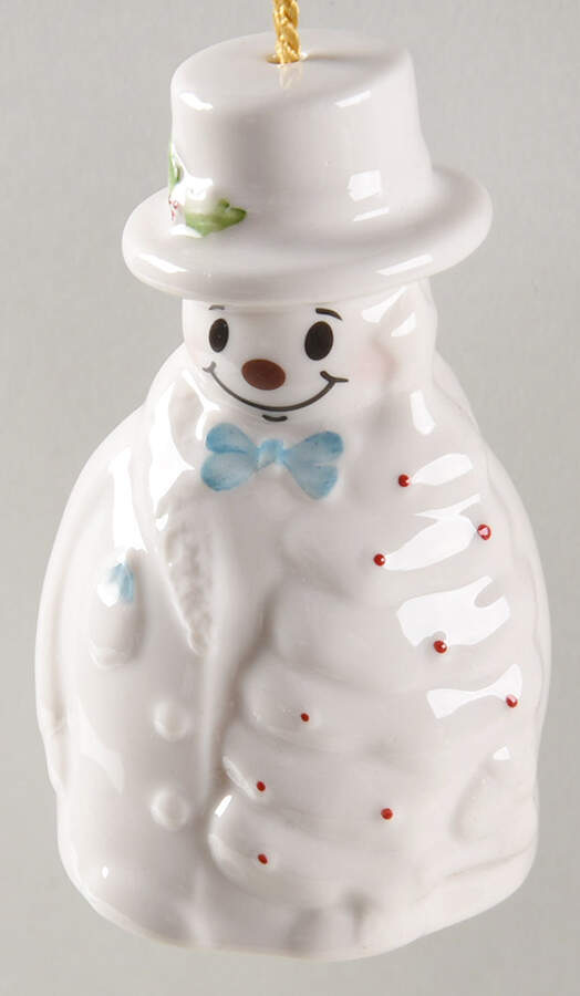 Snowman-Bell-Ornament Snowman With Fir Tree - Boxed by Belleek Pottery (Ireland)-1