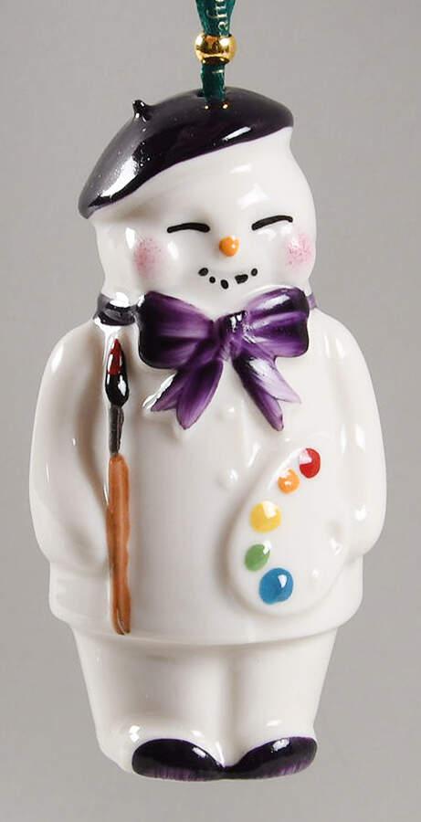 Snowman-Bell-Ornament Artist Snowman - Boxed by Belleek Pottery (Ireland)-1