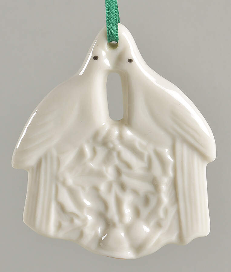 Belleek Christmas Ornament Two Doves - Boxed by Belleek Pottery (Ireland)-1