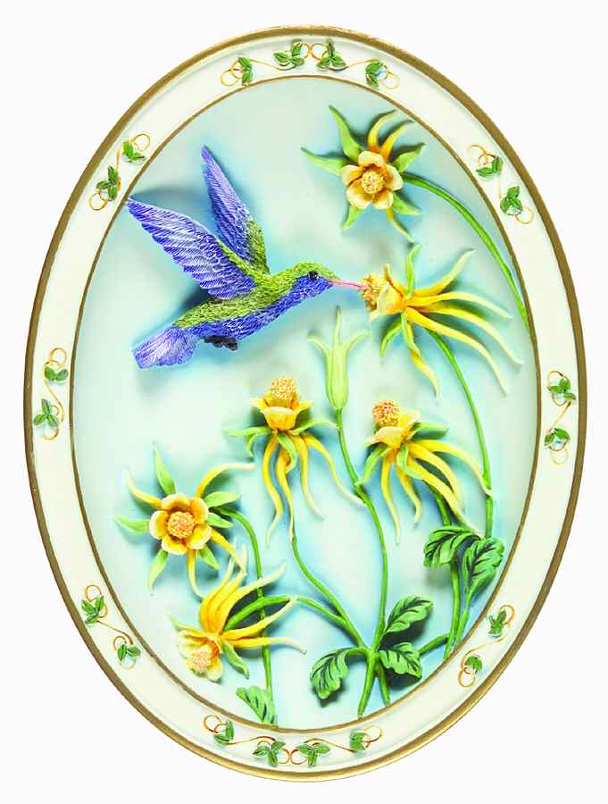 Whispers On The Wind-Plate Broad Billed Hummingbird - No Box by Bradford Exchange-1