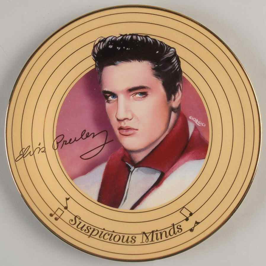 Solid Gold Elvis Suspicious Minds - No Box by Bradford Exchange-1