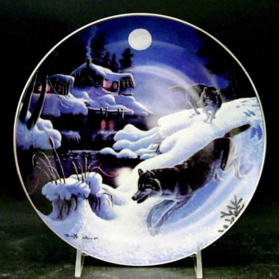 Nightwatch The Wolf-Plate Winter Passage - No Box by Bradford Exchange-1
