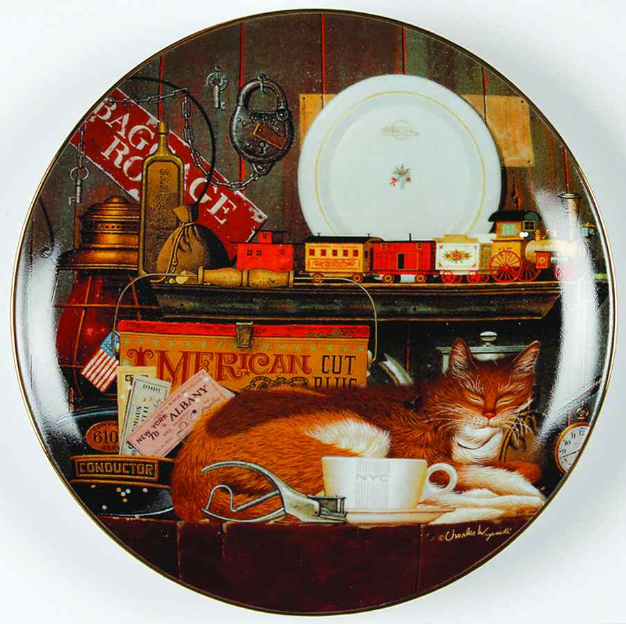 Purr-Fect Places Casey The Conductor - No Box by Bradford Exchange-1