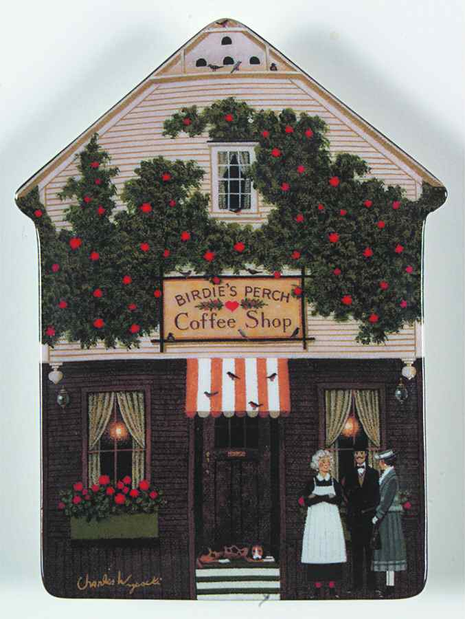 Wysocki Folktown Birdies Perch Coffee Shop - No Box by Bradford Exchange-1