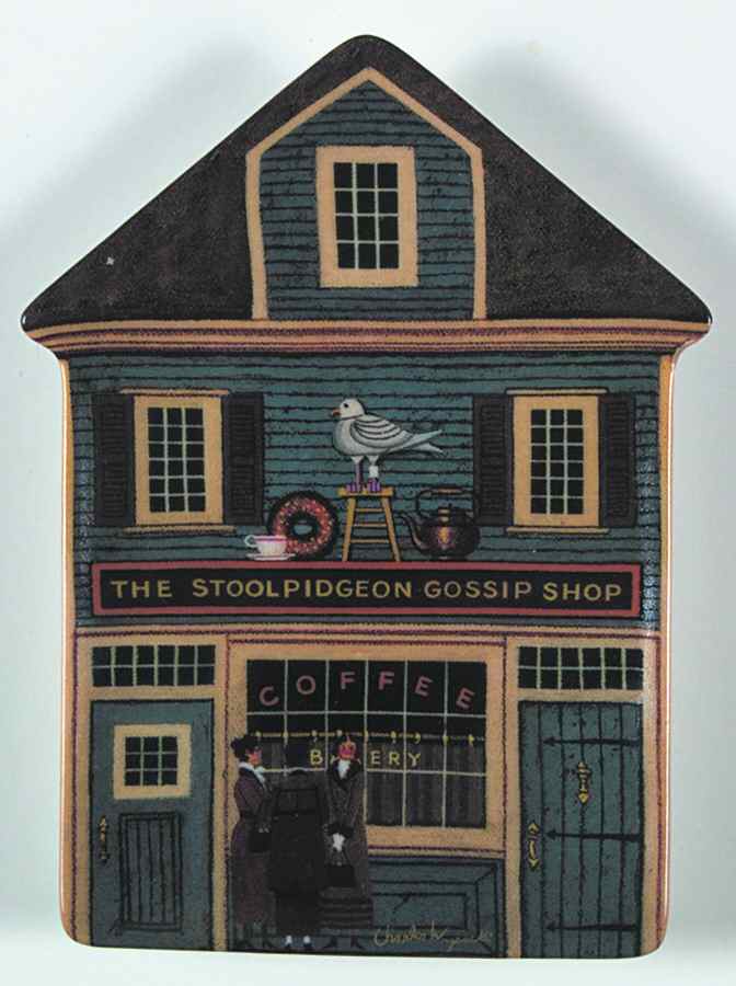 Wysocki Folktown Stoolpigeon Gossip Shop - No Box by Bradford Exchange-1