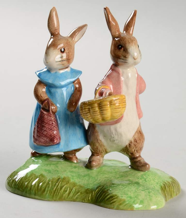 Beatrix Potter Annual Tableau Figurine Flopsy & Benjamin Bunny-Bp11b - Boxed by Beswick-1