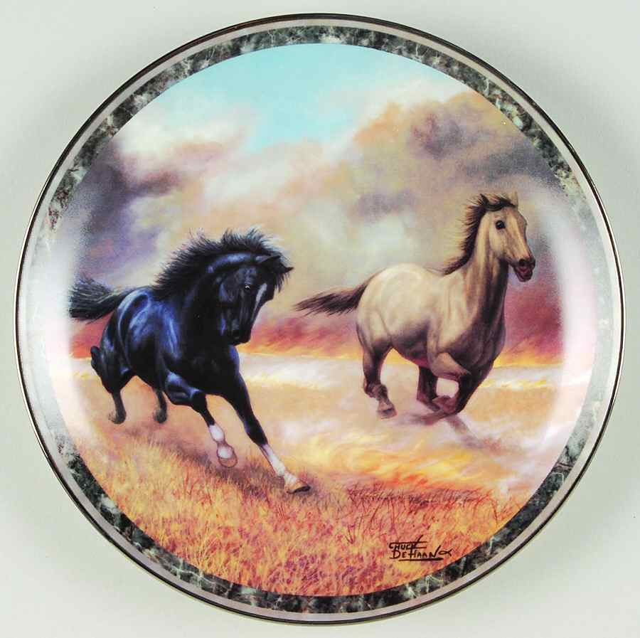 Galloping Glory Outracing The Fire - No Box by Bradford Exchange-1