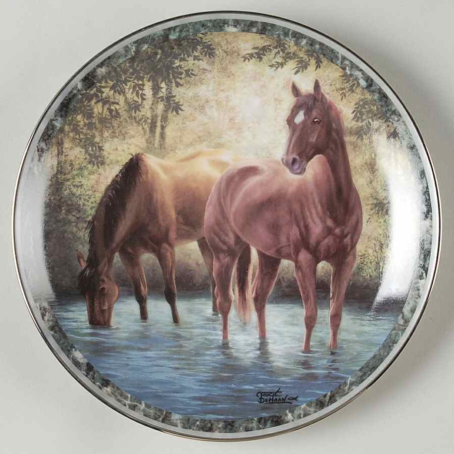 Galloping Glory Watering Hole - No Box by Bradford Exchange-1