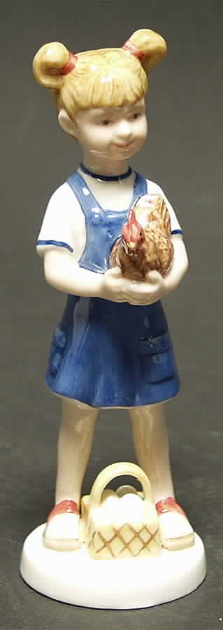 My Very Best Friend Girl With Hen - Boxed by Bing & Grondahl-1