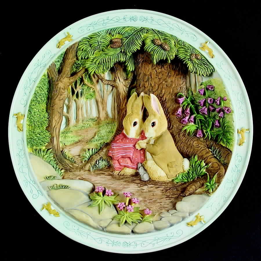 Tale of Peter Rabbit & Benjamin Bunny Beside His Cousin - Boxed by Bradford Exchange-1