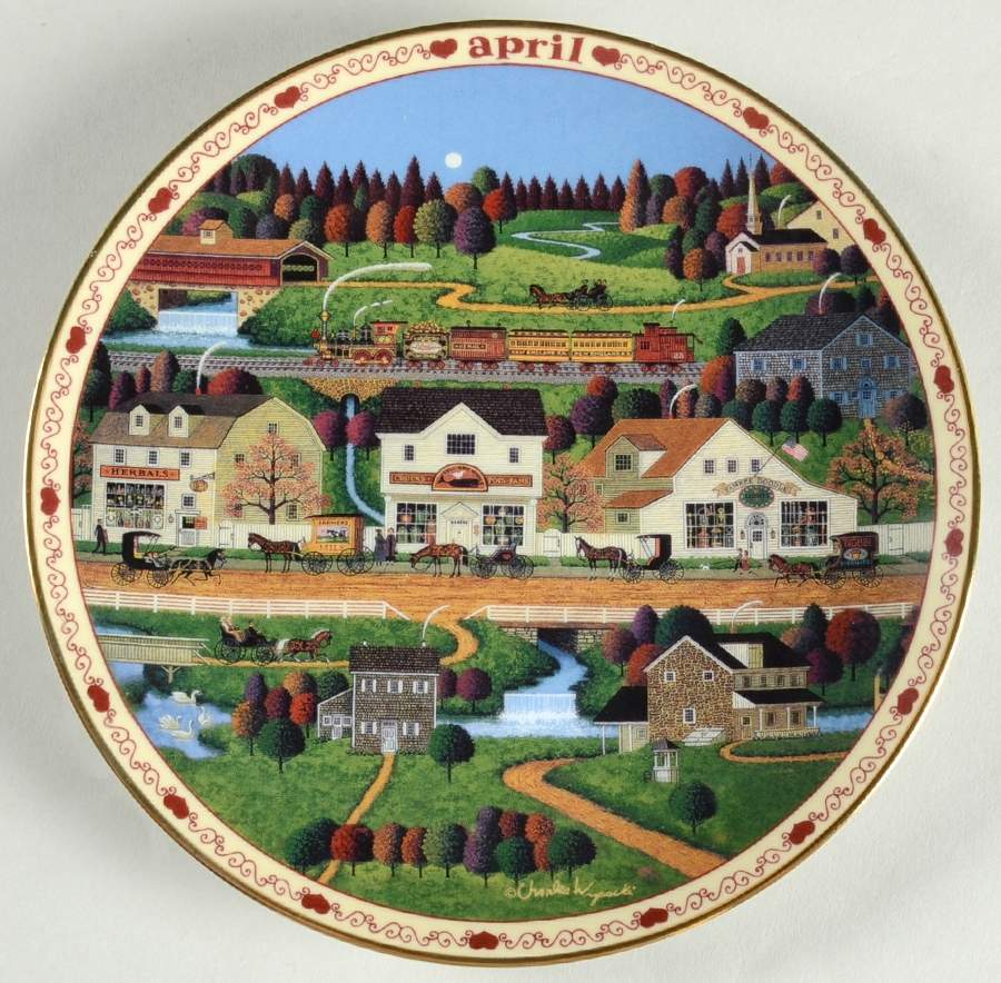 Days To Remember-Charles Wysocki April-Yankee Wink Hollow - No Box by Bradford Exchange-1