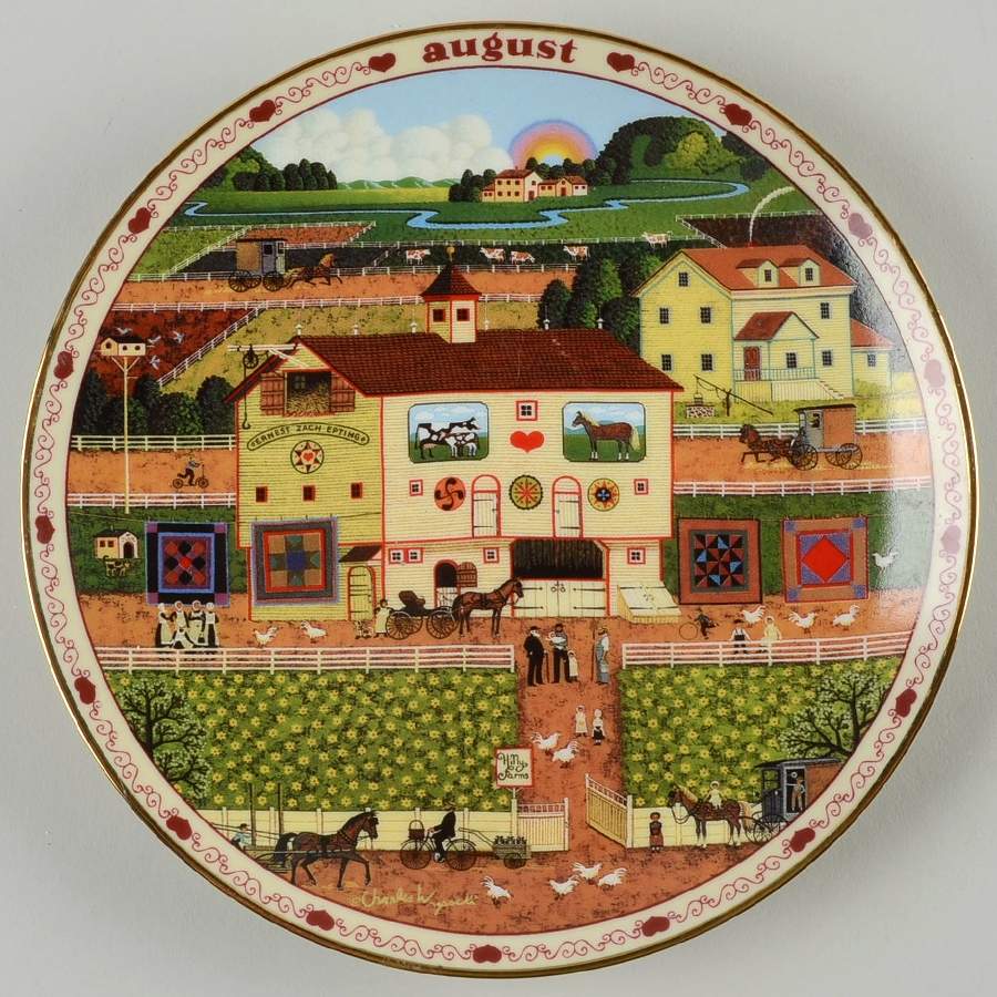 Days To Remember-Charles Wysocki August-Amish Neighbors - No Box by Bradford Exchange-1