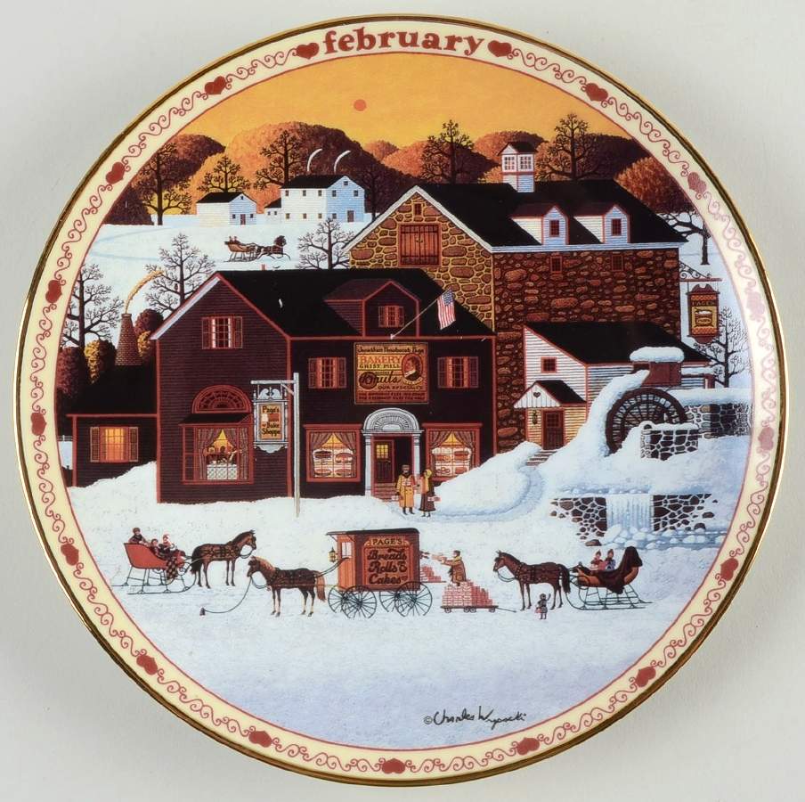 Days To Remember-Charles Wysocki February-Page's Bake Shoppe - No Box by Bradford Exchange-1