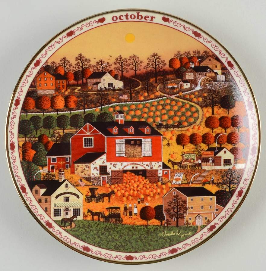 Days To Remember-Charles Wysocki October-Butternut Farms - No Box by Bradford Exchange-1