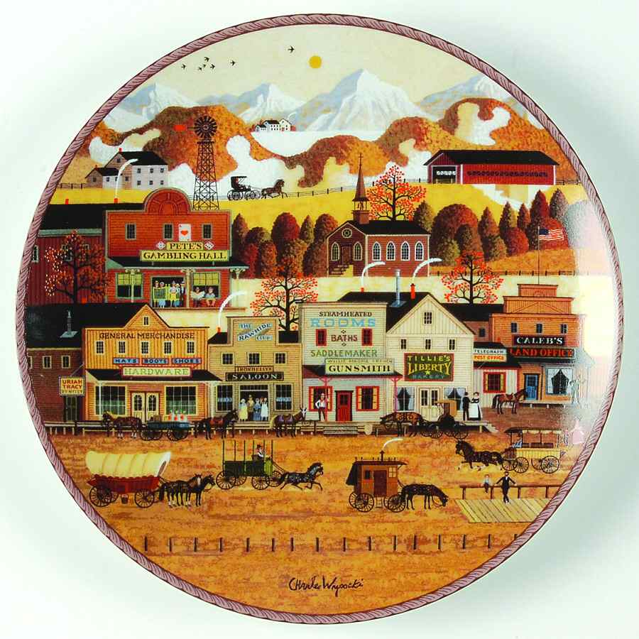 American Frontier Bustling Boomtown - No Box by Bradford Exchange-1