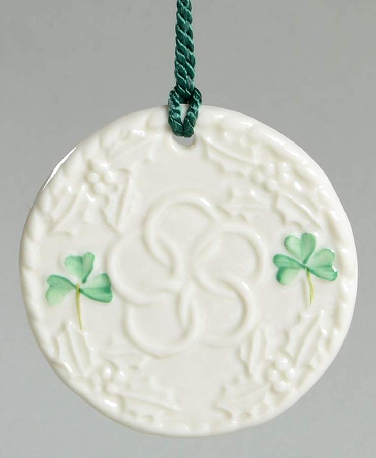 Twelve Days of Christmas-Shamrock Five Golden Rings - No Box by Belleek Pottery (Ireland)-1