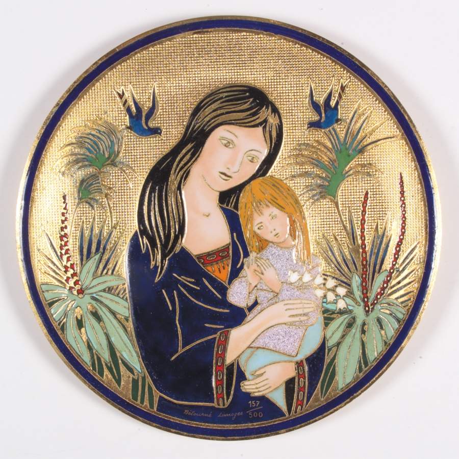 John-Paul Loup Mothers Day Plate Mother And Child - With Box by Betourne Studios-1