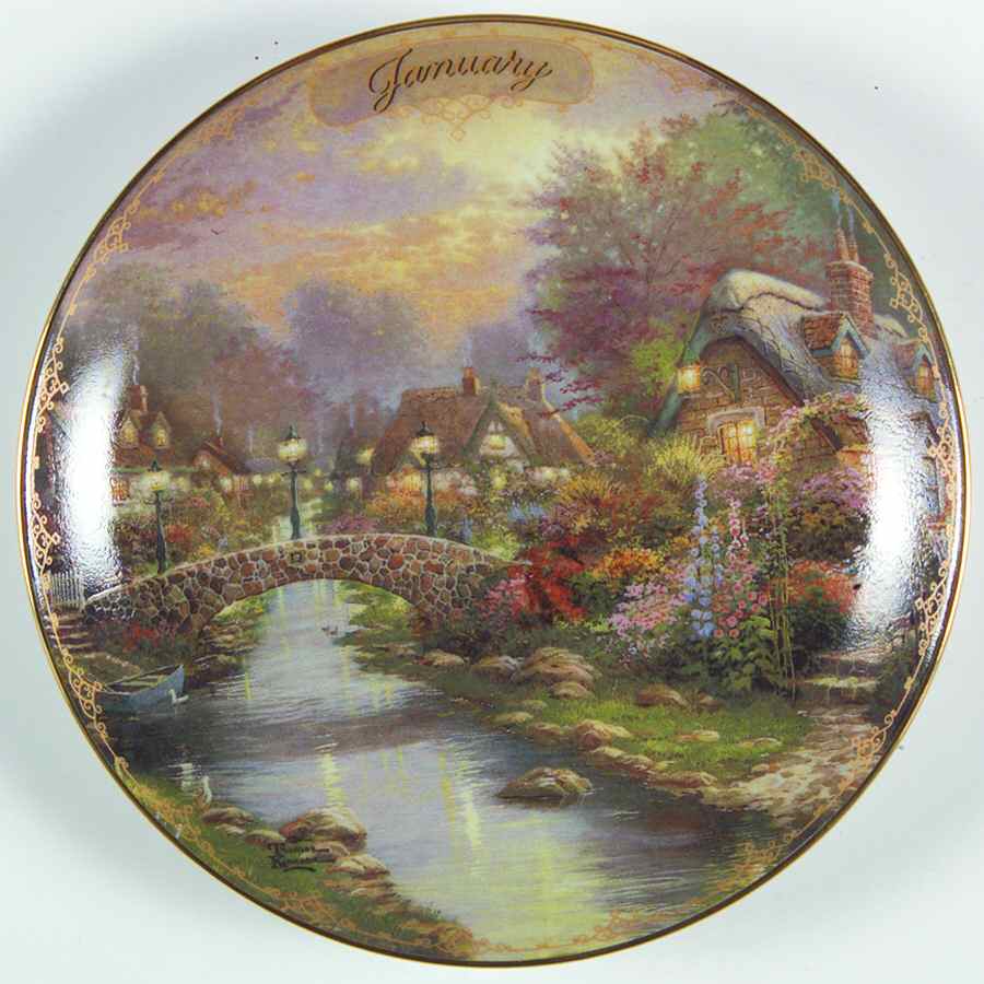 Simpler Times Calendar January-Lamplight Bridge - No Box by Bradford Exchange-1