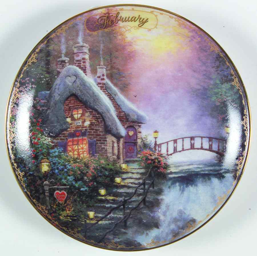 Simpler Times Calendar February-Sweetheart Cottage Ii - No Box by Bradford Exchange-1