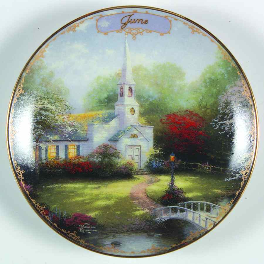 Simpler Times Calendar June-Hometown Chapel - No Box by Bradford Exchange-1